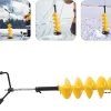 Ice Drill Auger 8inch Cordless Nylon Ice Drill Auger Ice Auger Bit Ice Fishing Auger for Ice Fishing, Ice Fishing Auger with Universal Drill Adapter/Ice Fishing Rod Rack and 1 Set Blades