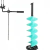 Ice Fishing Auger, 8� Nylon Hand Auger Drill Bit, Ice Fishing Hole Digger Drill Adapter Equipment with Centering Point Blades/ 20� Extension Rod/Blade Guard