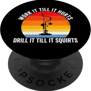 Ice Fishing Drill It Till It Squirts Mens PopSockets Swappable PopGrip