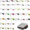 Ice Fishing Jig Set Ice Fishing Lures Micro Jig Head Hook Set for Panfish, Crappie, Walleye, Perch, Trout, Bluegill