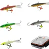 Ice Fishing Jig Set Ice Fishing Lures Micro Jig Head Hook Set for Panfish, Crappie, Walleye, Perch, Trout, Bluegill