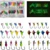 Ice Fishing Jigs Kit, 30pcs Glow Ice Fishing Lures Luminous Ice Fishing Gear Winter Fishing Jigging for Crappie Pike Panfish Walleye Perch Bluegill