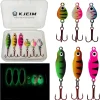 Ice Fishing Jigs Luminous Ice Fishing Lures Glowing Jig Gear Winter Fishing Jigging for Crappie Pike Panfish Walleye Perch Bluegill 6pcs/20pcs