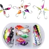 Ice Fishing Jigs,Ice Fishing Lures Kit in Tackle Box,Crappie Jig Heads for Winter Ice Jigging (14pcs/15pcs/16pcs/31pcs)