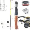 Ice Fishing Rod and Reel Combo-19.7�Spinning Ice Fishing Combos Fishing Rod Case Bass Crappie Poles Kids Fishing Gear Telescopic Casting Rod