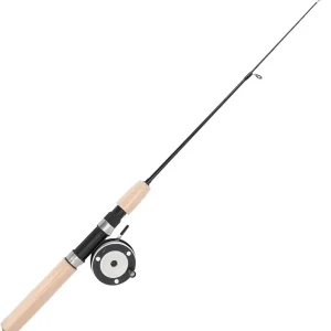 Ice Fishing Rod Reel Combo, 30 in Fiberglass Rod with Metal Reel, EVA Handle, Ultra-Light, Perfect for Walleye, Perch, Panfish