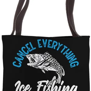 Ice Fishing Sled Ice Fishing Spot Ice Fisherman Lure Fisher Tote Bag