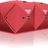 Ice Fishing Tent, Thickening Warmth Retaining Design Pop-Up Portable Hub-Style Ice Fishing Shelter