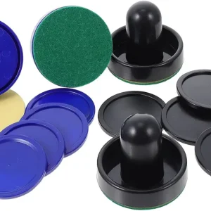 Ice Hockey Pucks and Paddles Set 2 Pack Air Hockey Pushers Hockey Accessories for Game Rooms
