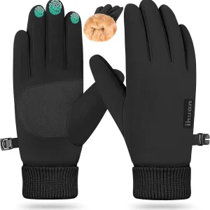 ihuan Ski Snow Winter Gloves for Men Women Waterproof - Cold Weather for Running Cycling, Warm Thermal Touchscreen Finger