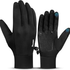ihuan Thin Winter Running Gloves for Women Men, Sensitive Touchscreen Fingers for Cold Weather, Windproof Thermal Material for Working and Outdoor Sports, Soccer Cycling Camping Hiking Driving.