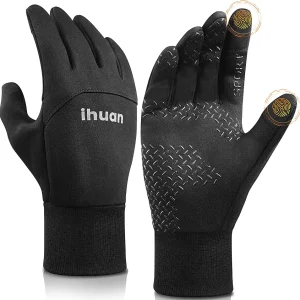 ihuan Winter Gloves for Men Women Waterproof Running Cycling for Cold Weather, Thermal Warm Windproof Material and Touch Screen Finger for Skiing Snow Driving Snowboarding