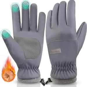 ihuan Winter Waterproof Ski Gloves Men Women, Snow Warm Cycling Cold Weather, Driving Biking Running