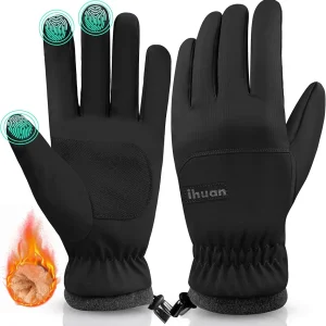 ihuan Winter Waterproof Ski Gloves Men Women, Snow Warm Cycling Cold Weather, Driving Biking Running