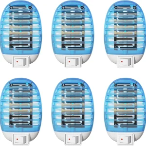 Indoor Bug Zappers, Flying Insect Trap Plug-in, Mosquitoes Killer, Fly Traps for Indoors, Mosquito Zapper Gnat Moth Catcher for Living Room, Home, Bedroom, Office, Patio, Kids & Pets - 6 Packs