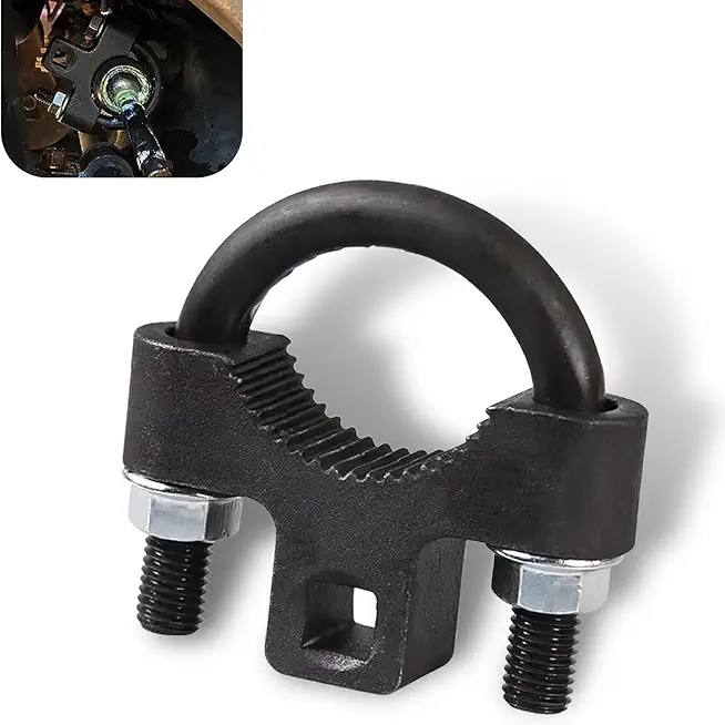 Inner Tie Rod Removal Tool, 3/8� inch Universal Low Profile Tool, Waterproof Non-slip U-shaped Tooth Structure Metal Rocker Arm Detach Installation Tool, Repair Accessories (Black)