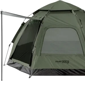 Instant Camping Tent for 4 Person,2 Mesh Windows & 2 Doors,Hexagonal Design,Easy Set Up pop up Tent with Vestibule & Rainfly, Ideal for Family Camp, Outdoor Activity
