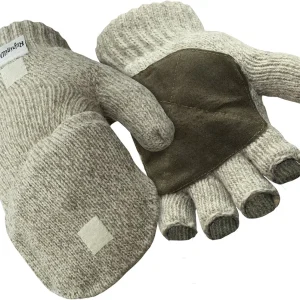 Insulated Ragg Wool Convertible Mitten, Fingerless Gloves