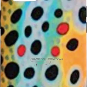 iPhone 15 Black Fly Trout Skin Phone Case Fly Fishing Tenkara Case