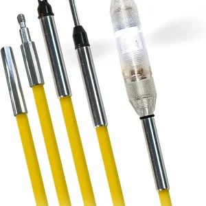 Jameson Mid-Flex Yellow Jacket Splinter Shield Coated Fish Rod Kit, Total Length 12 Ft, LED Light Tip Included