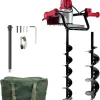 JKCHENPRO 1500W Electric Earth Auger with Reverse Function, Auger Bit Earth Auger with Carry Bag and 6-Inch & 4-inch Electric Post-Hole Digger with Carry Bag