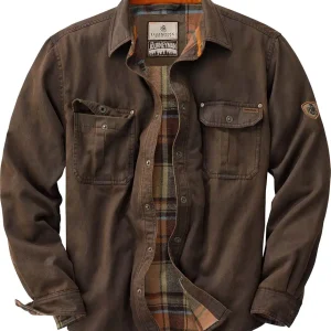 Journeyman Shirt Jacket Flannel Lined Shacket for Men Water-Resistant Coat Rugged Fall Clothing
