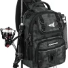 KastKing BaitSpace Fishing Sling Bag, Fishing Backpack with Rod & Beverage Holder, Tackle Bag for Fishing Gear