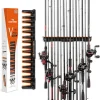 KastKing Patented V15 Vertical Fishing Rod Holder � Wall Mounted Fishing Rod Rack, Store 15 Rods or Fishing Rod Combos in 17.25 Inches, Great Fishing Pole Holder and Rack