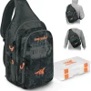 KastKing Pond Hopper Fishing Sling Tackle Storage Bag with 2 Tackle Boxes, Lightweight Sling Fishing Backpack-Sling Tool Bag for Fishing Hiking Hunting Camping,17.7X 12.6X 6 Inches