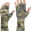 KastKing San Rafael Fishing Gloves, UPF 50 Sun Protection 1/2 Fingerless Gloves Quick-Dry, Extended Cuff UV Protection Gloves for Outdoor, Kayaking, Rowing, Paddling, Canoeing, Hunting