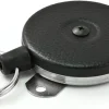 KEY-BAK Industrial Retractable Reel with 48" Kevlar Cord, Steel Bracket Back, Black Front, Split Ring