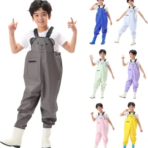 Kids Baby Chest Waders Youth Fishing Waders for Toddler Children Water Proof Waders with Boots Jumpsuit Boy Girl