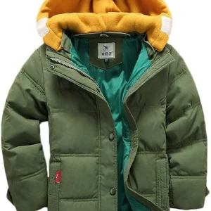 Kids Winter Latest Thicken Hooded Jacket Warm Quilted Coat Casual Outdoor Cool Cute for Boys Girls Autumn Spring