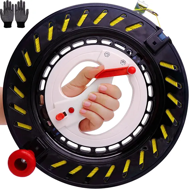 Kite Reel with Upgraded Braking and Anti-Reverse Function, Sizes 9.5 to 11.03'', Kite String in Lengths of 2100 to 2800 Feet, Large-Size Grip, Any Position Can be Locked, Kite String Spool for Adults