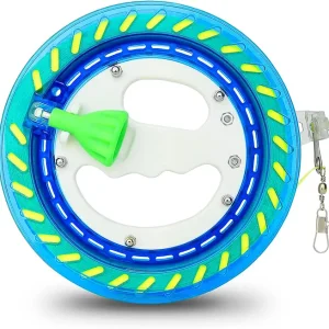 Kite Reels for Adults, 1000FT Line Spool Winder, Kite String Spool with Lock, Blue, 7 inches