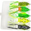 Kmucutie 5 Pcs Topwater Frog Lures Set With Bait Box - 5g/8g/12g Ray Crankbait, Artificial Soft Bait for Bass, Freshwater Simulated Lures