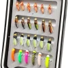 Kylebooker 24pcs Fly Fishing Flies Assortment Kit Dry Wet Flies Nymphs with Fly Box(B- Style)