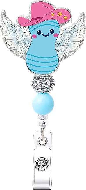 Labor and Delivery Badge Reel, NICU Badge Reel, Flying Peanut Ball Western Badge Reels Retractable with Swivel Clip, Labor and Delivery NICU Nurse Gifts
