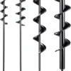 Lasnten Auger Drill Bit for Planting 4 Pack, Garden Ground Earth Spiral Drill Bit for 3/8 Hex Drive Drill, Easy Bulb Auger for Post Hole Digger Flowers, Bedding Digging Plant Rapid Planter Tool