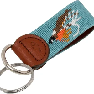 Leather Hand-Stitched Needlepoint Key Fob or Key Chain