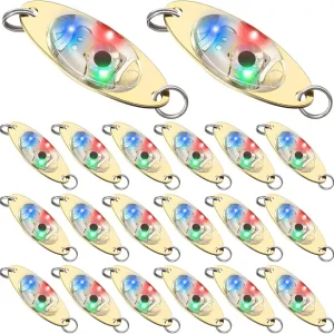 LED Fishing Lures Fishing Spoons Underwater Flasher Bass Halibut Saltwater Trolling Deep Drop Light LED Lighted Bait Flasher