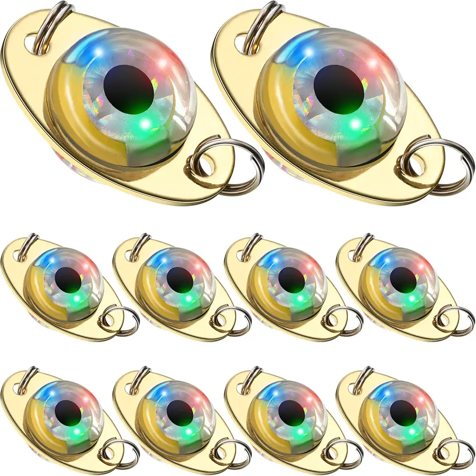 LED Fishing Lures Lighted Fishing Spoons Underwater Flasher Bass Halibut Flasher Saltwater Trolling Deep Drop LED Lighted Bait Flasher