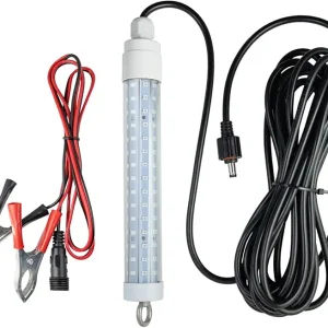 LED Underwater Fishing Light 12V Night Fishing Light 10.5W Fish Finder Lamp IP68 1000LM Green Submersible Fishing Attractor with 22.3ft Cord Wire &Cigarette Adapter Wire
