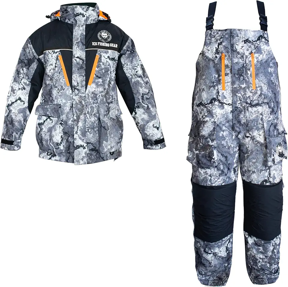 Legendary Camo Ice Fishing Suit Waterproof Gear for Ice Fishing and Snowmobiling