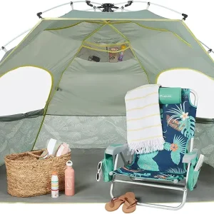 Lightspeed Outdoors ECO QuickShelter, Beach Tent, Botanical Lines