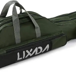 Lixada Fishing Rod Case, Portable Folding Fishing Rod Case Fishing Pole Reel Storage Bag Fishing Gears Organizer