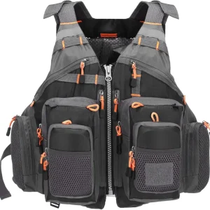 Lixada Fly Fishing Vest Fishing Jacket Breathable Polyester Mesh Design Fishing Vest