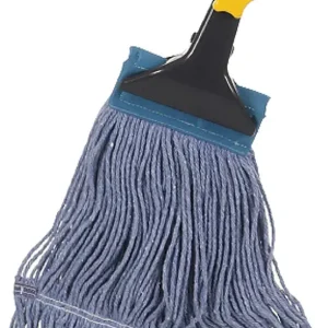 Looped-End String Wet Mop Heavy Duty Cotton Mop Commercial Industrial Grade Telescopic Iron Pole Jaw Clamp Floor Cleaning 55.1 inch