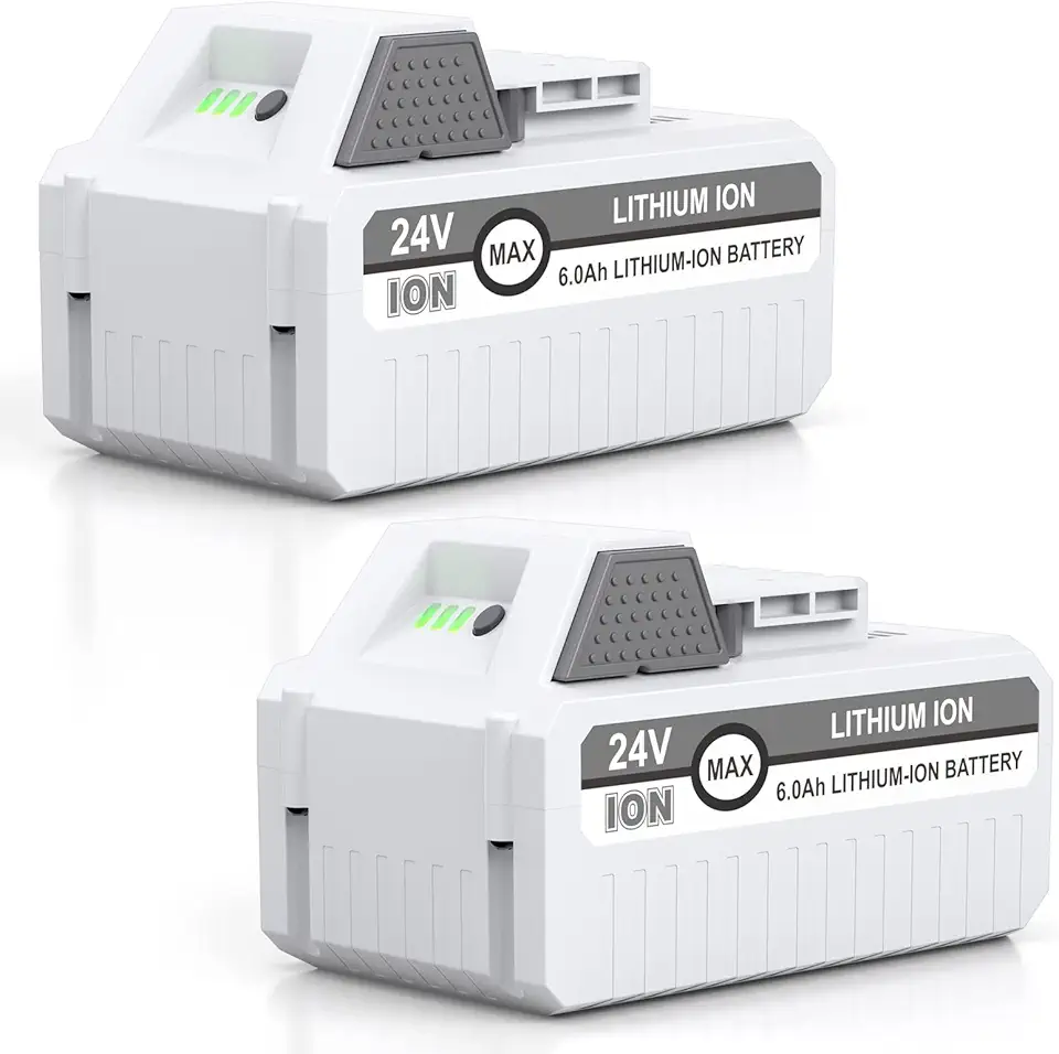 LORDONE C D H 2 Packs 24V 6000mAh Replacement Battery for Snow Joe+Sun Joe 24V Lithium-iON Battery Series 24BAT-LTX/LTW/LTE/LT/XR Pro