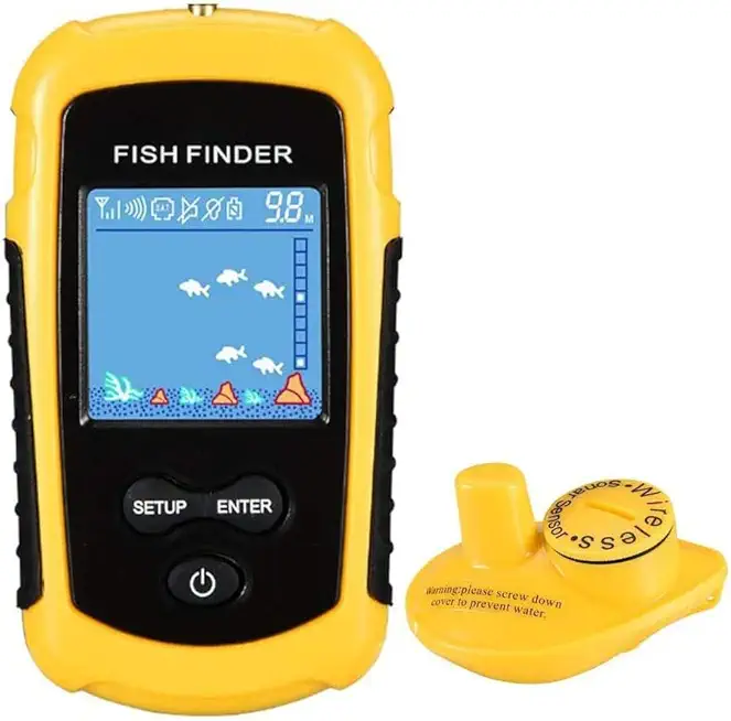 LUCKYLAKER Portable Wireless Fish Finder Sonar Display Handheld Depth Finder Boat Transducer Handheld Fish Finder Screen Color